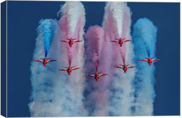 Red Arrows roll out Canvas Print by Oxon Images