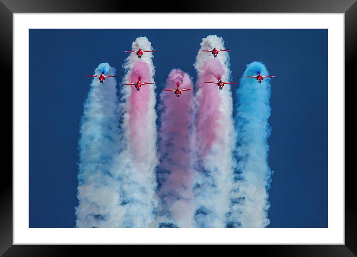 Red Arrows roll out 2 Framed Mounted Print by Oxon Images