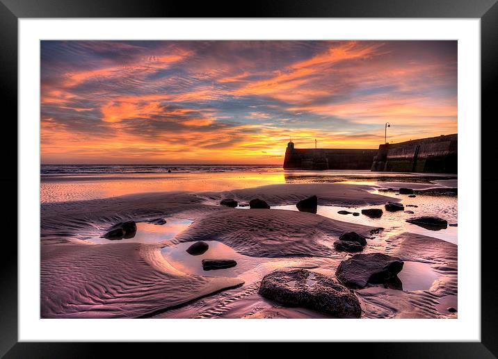 Saundersfoot Harbour Sunrise Framed Mounted Print by Simon West