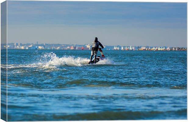 jet ski  on the water Canvas Print by nick wastie