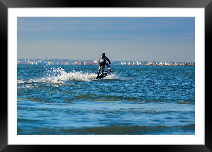 jet ski  on the water Framed Mounted Print by nick wastie