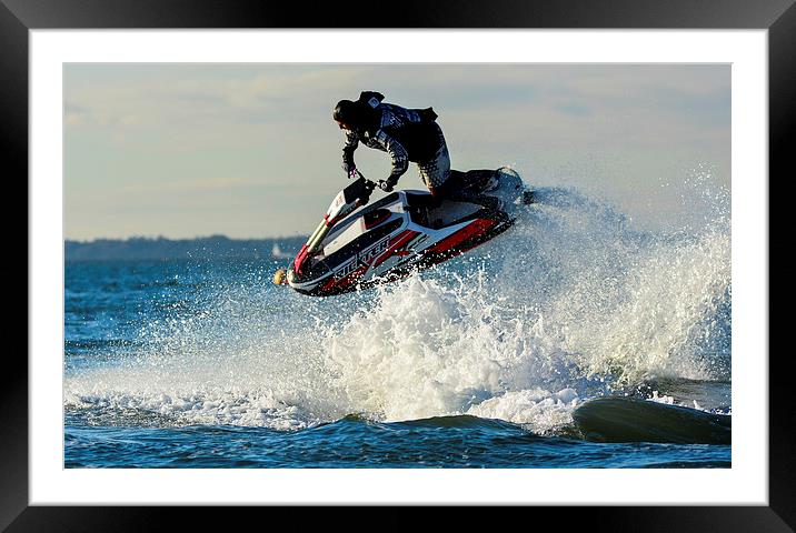 jet ski  on the water Framed Mounted Print by nick wastie