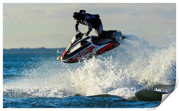 jet ski  on the water Print by nick wastie