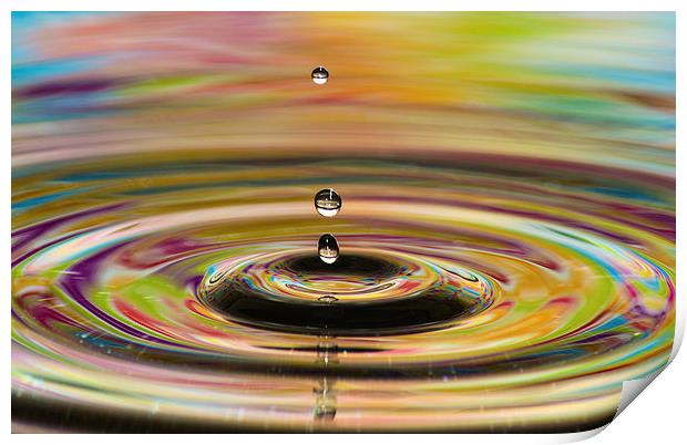 water drops bubbles an crowns Print by nick wastie