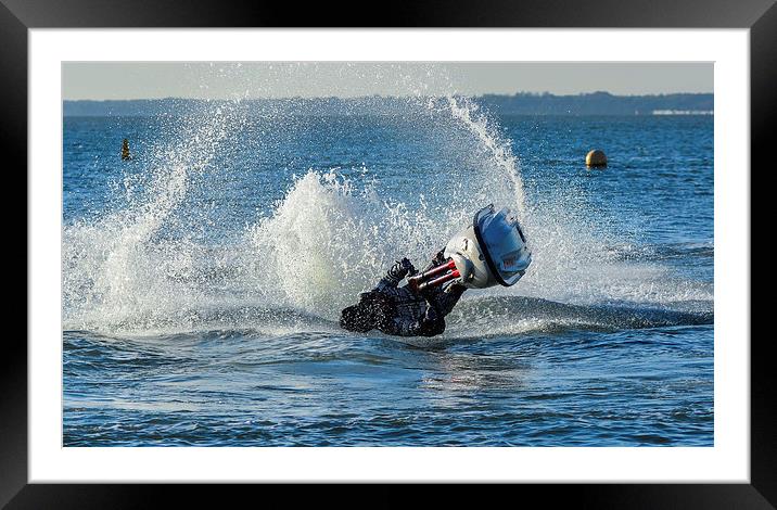 jet ski  on the water Framed Mounted Print by nick wastie