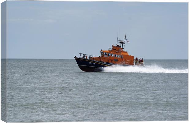 RNLI Gorleston Lifeboat At Speed Samarbeta Canvas Print by James Taylor