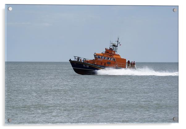 RNLI Gorleston Lifeboat At Speed Samarbeta Acrylic by James Taylor