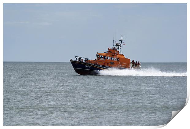 RNLI Gorleston Lifeboat At Speed Samarbeta Print by James Taylor