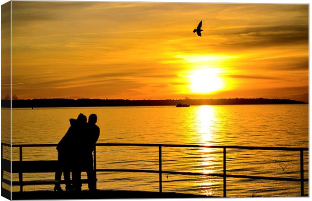 lovers at sunset Canvas Print by nick wastie