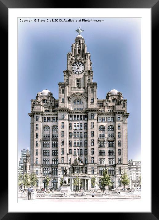 Liver Building - hand tinted effect Framed Mounted Print by Steve H Clark