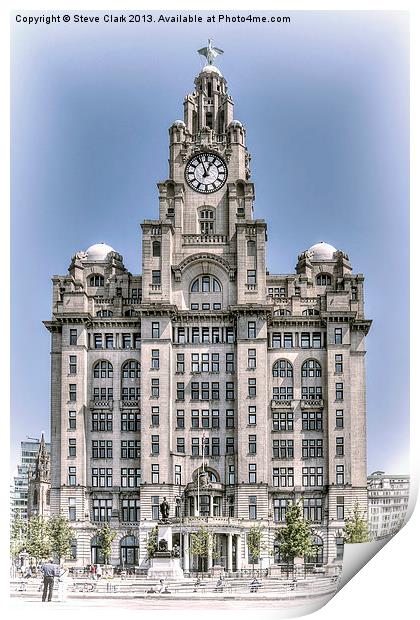 Liver Building - hand tinted effect Print by Steve H Clark