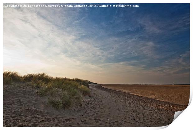 Holkham beach, Norfolk Print by Graham Custance