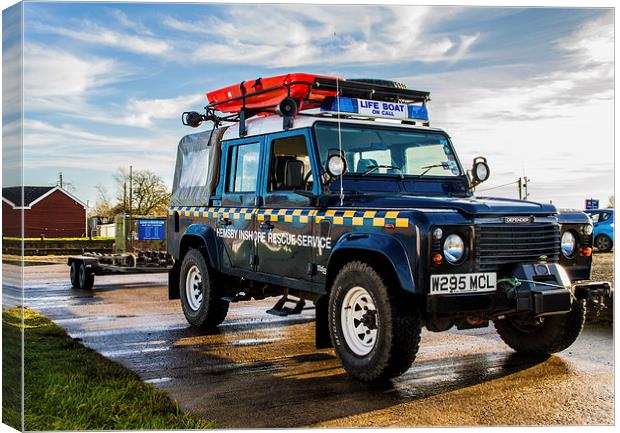 Hemsby Broads Rescue Landrover and Trailer Norfolk Canvas Print by James Taylor
