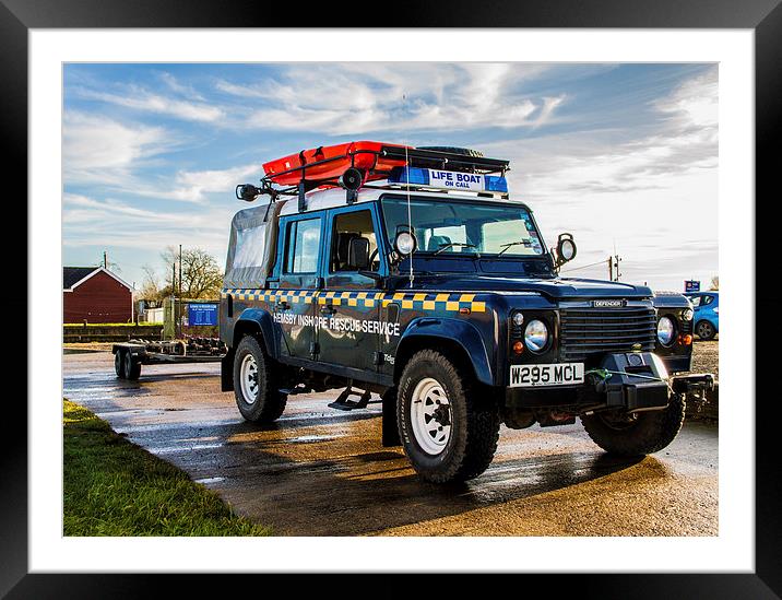 Hemsby Broads Rescue Landrover and Trailer Norfolk Framed Mounted Print by James Taylor