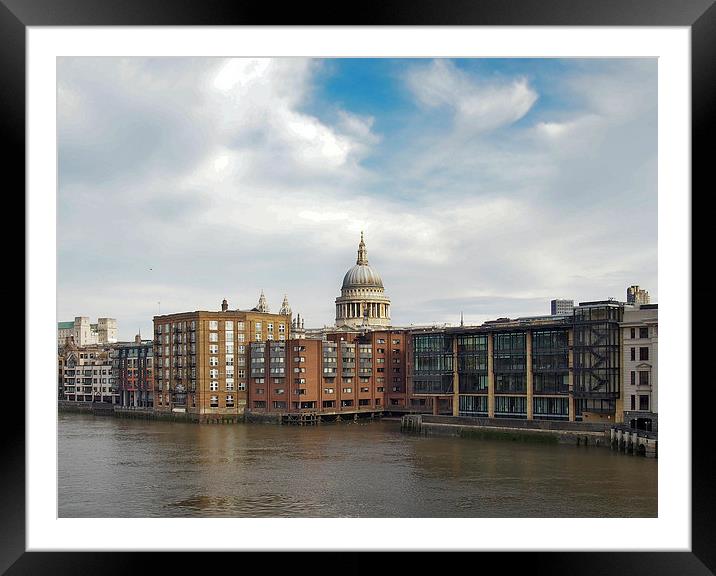 Thames View Framed Mounted Print by Victor Burnside