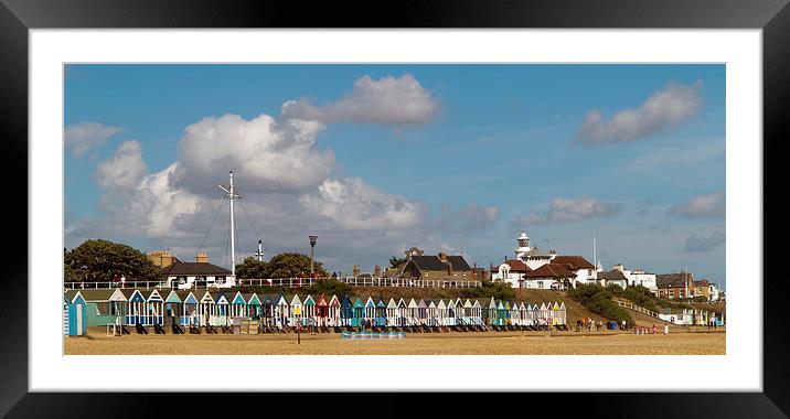 Southwold Beach Huts, Beacon and Lighthouse Framed Mounted Print by Bill Simpson