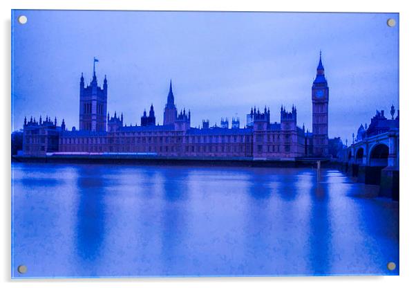 Houses of Parliament London Acrylic by Philip Pound