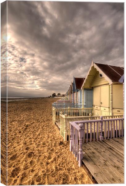 Mersea Island Beach Huts Canvas Print by Nigel Bangert
