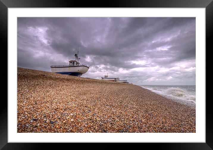 Fishing Boats at Dungeness Framed Mounted Print by Nigel Bangert
