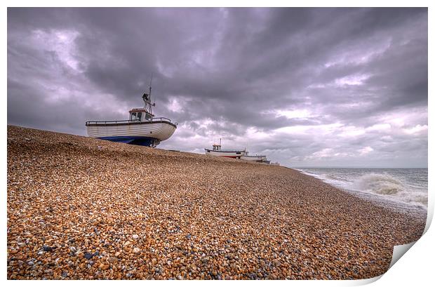 Fishing Boats at Dungeness Print by Nigel Bangert