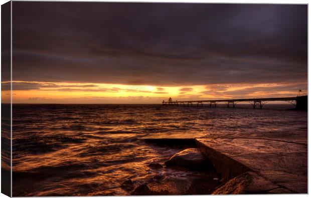 Clevedon Seafront Sunset Canvas Print by Nigel Bangert