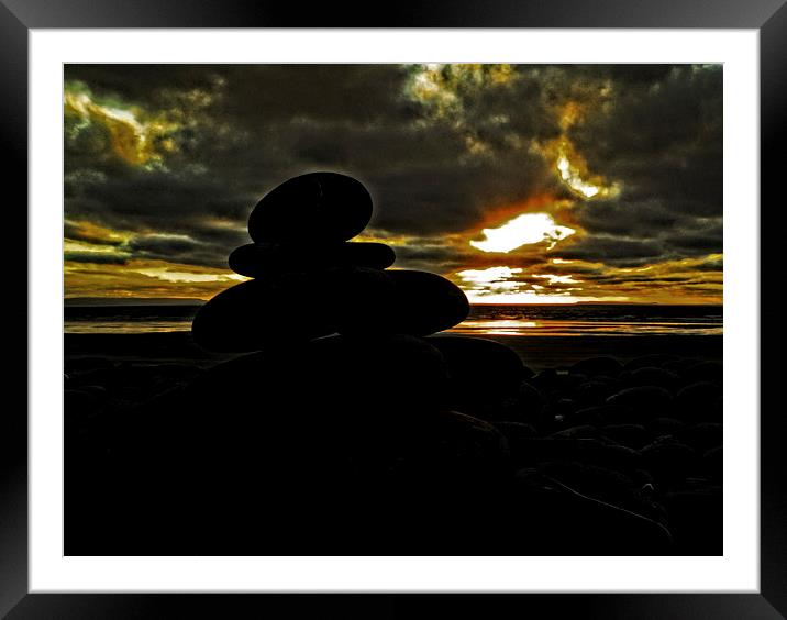 Pebble tower #2 Framed Mounted Print by Pete Moyes
