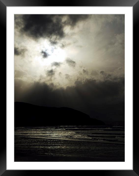 Sunburst in Black and White Framed Mounted Print by Pete Moyes