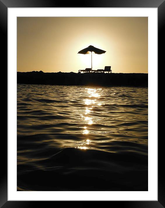tropical sunset Framed Mounted Print by Gail Johnson