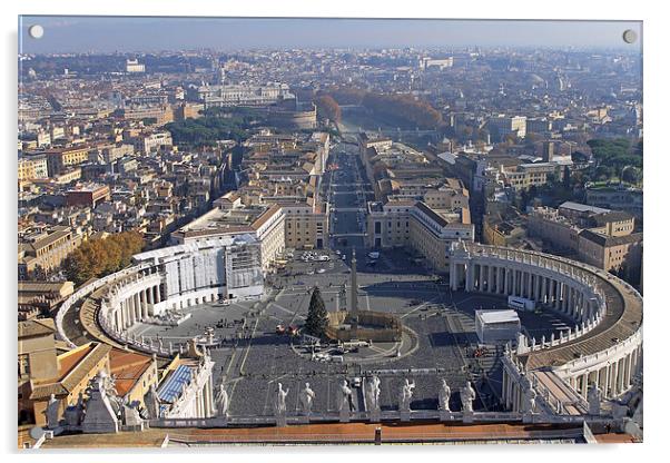 View from Dome of St Peters Basilica Acrylic by Tony Murtagh