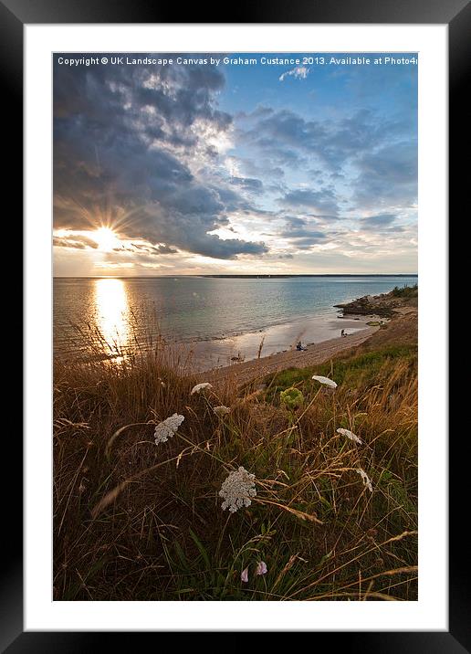 Isle of Wight sunset Framed Mounted Print by Graham Custance