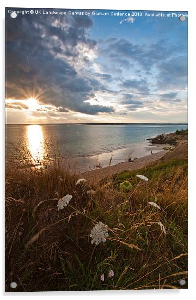 Isle of Wight sunset Acrylic by Graham Custance