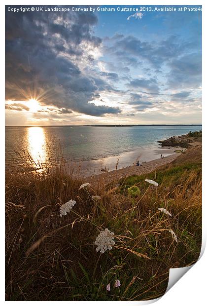 Isle of Wight sunset Print by Graham Custance