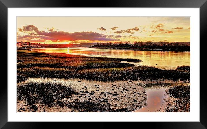 River Medway, Sunset Framed Mounted Print by Robert Cane