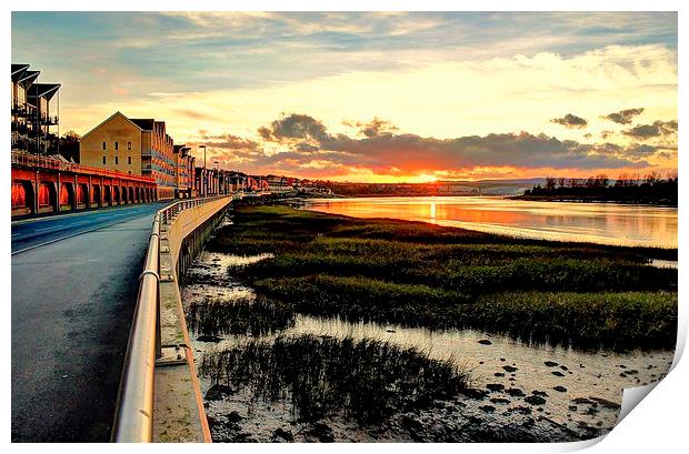 River Medway, Sunset Print by Robert Cane