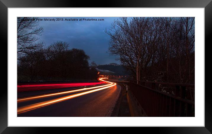 Light Stream on a cold winters night Framed Mounted Print by Peter Mclardy