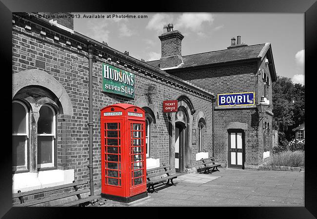 Colour popped work of Hadlow Road Station, Wirral Framed Print by Frank Irwin