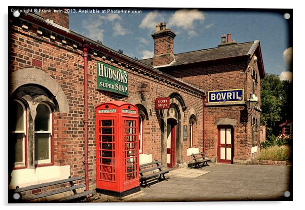 Hadlow Road Station, Wirral, Grunged Acrylic by Frank Irwin