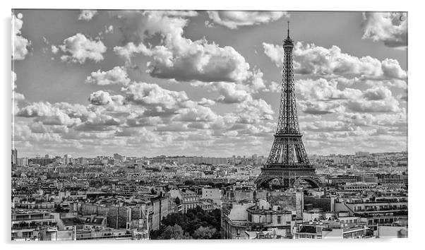 Majestic Eiffel Tower Paris in Autumn Acrylic by Greg Marshall