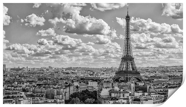 Majestic Eiffel Tower Paris in Autumn Print by Greg Marshall