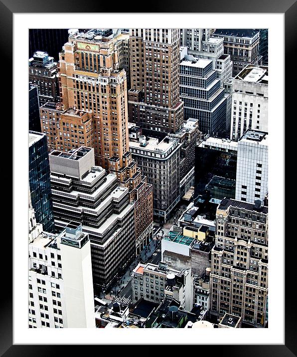 New York from above Framed Mounted Print by Malcolm Smith