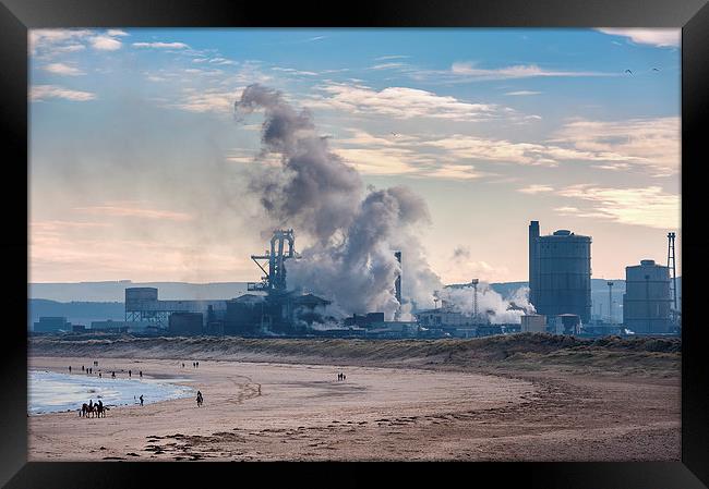 Redcar Steel works South Gare Framed Print by Greg Marshall