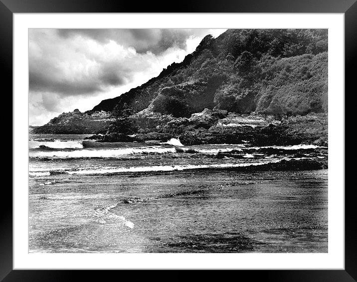 Cliffs at Looe Framed Mounted Print by Roger Upton