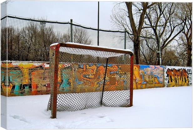 Snow day at the rink Canvas Print by Michael Wood