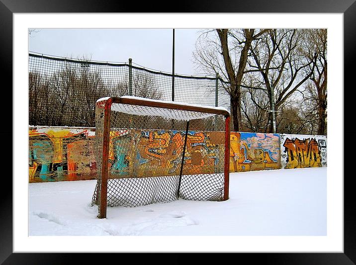 Snow day at the rink Framed Mounted Print by Michael Wood