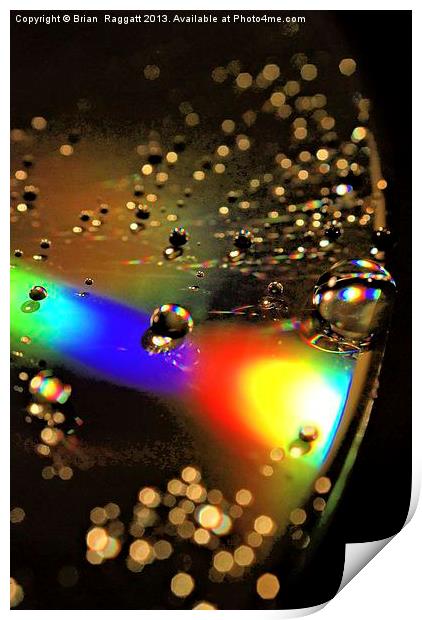 Water Drop Disc- Glow Print by Brian  Raggatt