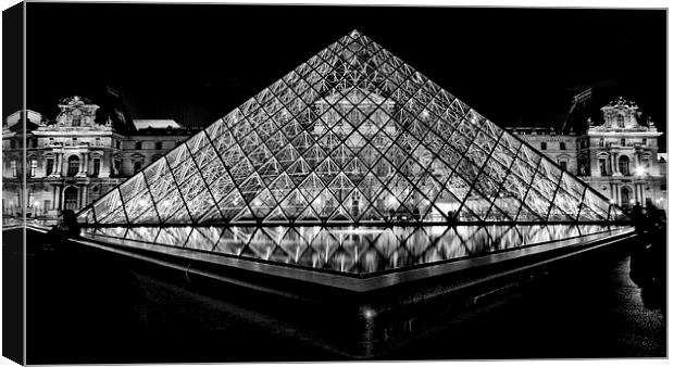 Musée du Louvre at night Canvas Print by Malcolm Smith