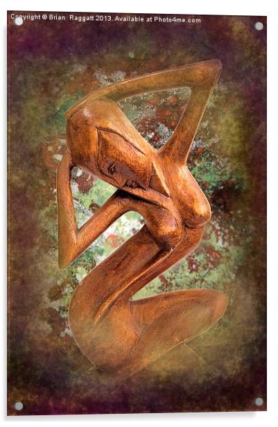 Carved African  Nude Female Acrylic by Brian  Raggatt