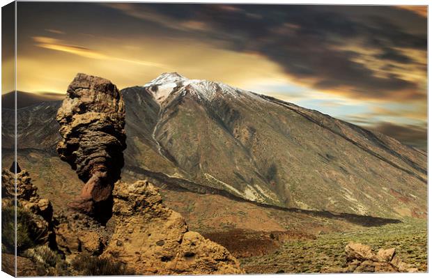Mount Teide and Roque Cinchado Canvas Print by Tenerife Memoriez
