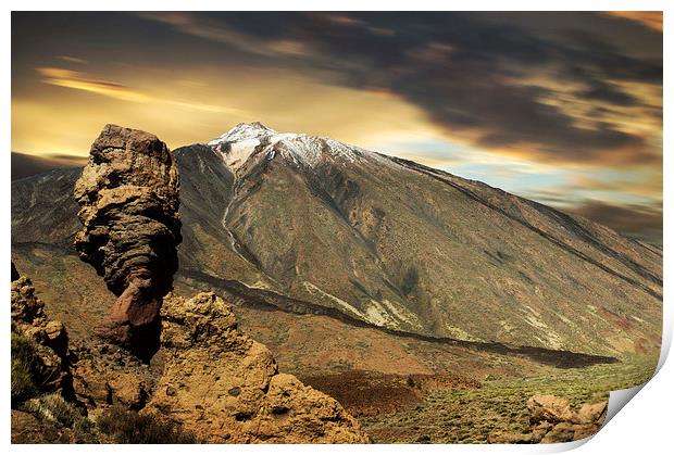 Mount Teide and Roque Cinchado Print by Tenerife Memoriez