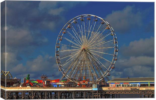 Blackpool Ferris Wheel in Autumn, HDR Picture Canvas Print by Juha Remes